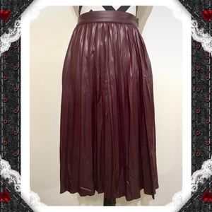 Grace Elements Burgundy Pleated Skirt
